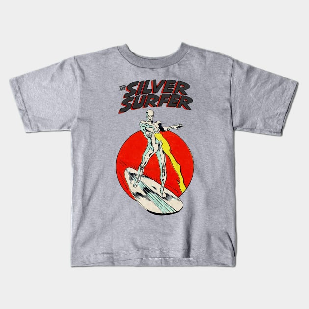 The Silver Surfer // Movie Retro Kids T-Shirt by akunetees